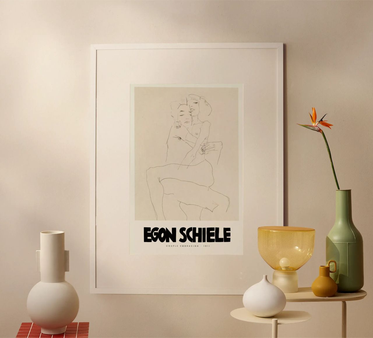Schiele - Couple Embracing II Poster von Vintage by JUNIQE