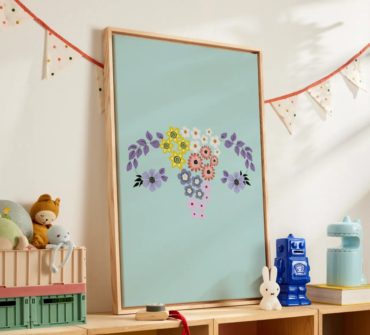 Painted Floral Womb tela con Cornice a cassetta da cafelab