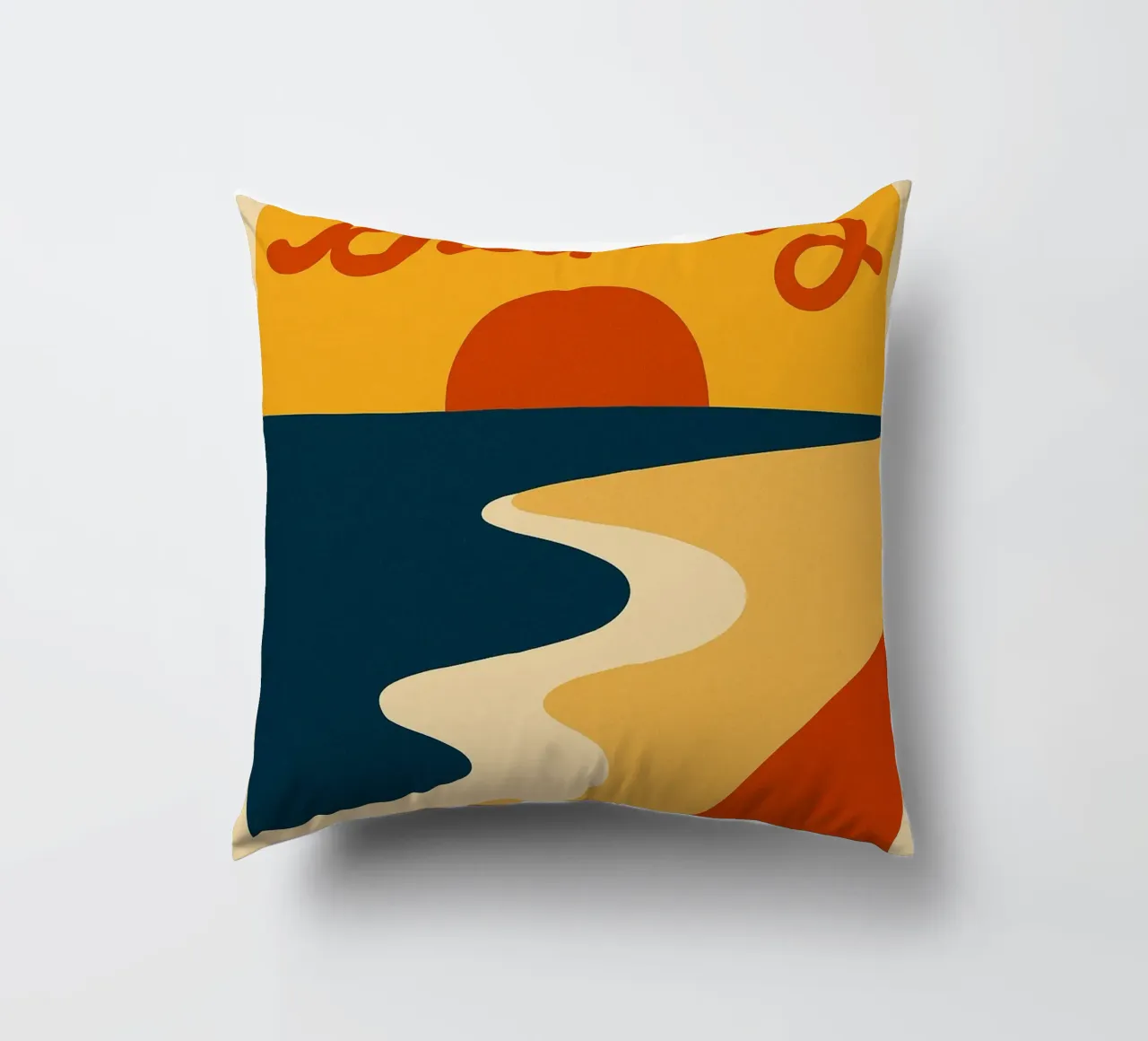 Biarritz. Un tramonto perfettamente curvo. cuscino da JETLAG | affiches voyage
