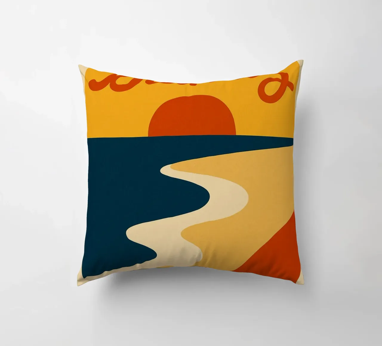 Biarritz. Un tramonto perfettamente curvo. cuscino da JETLAG | affiches voyage