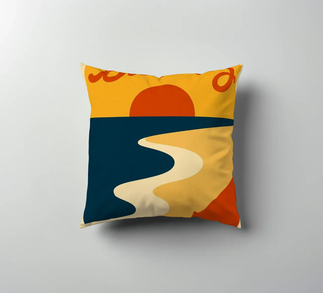 Biarritz. Un tramonto perfettamente curvo. cuscino da JETLAG | affiches voyage