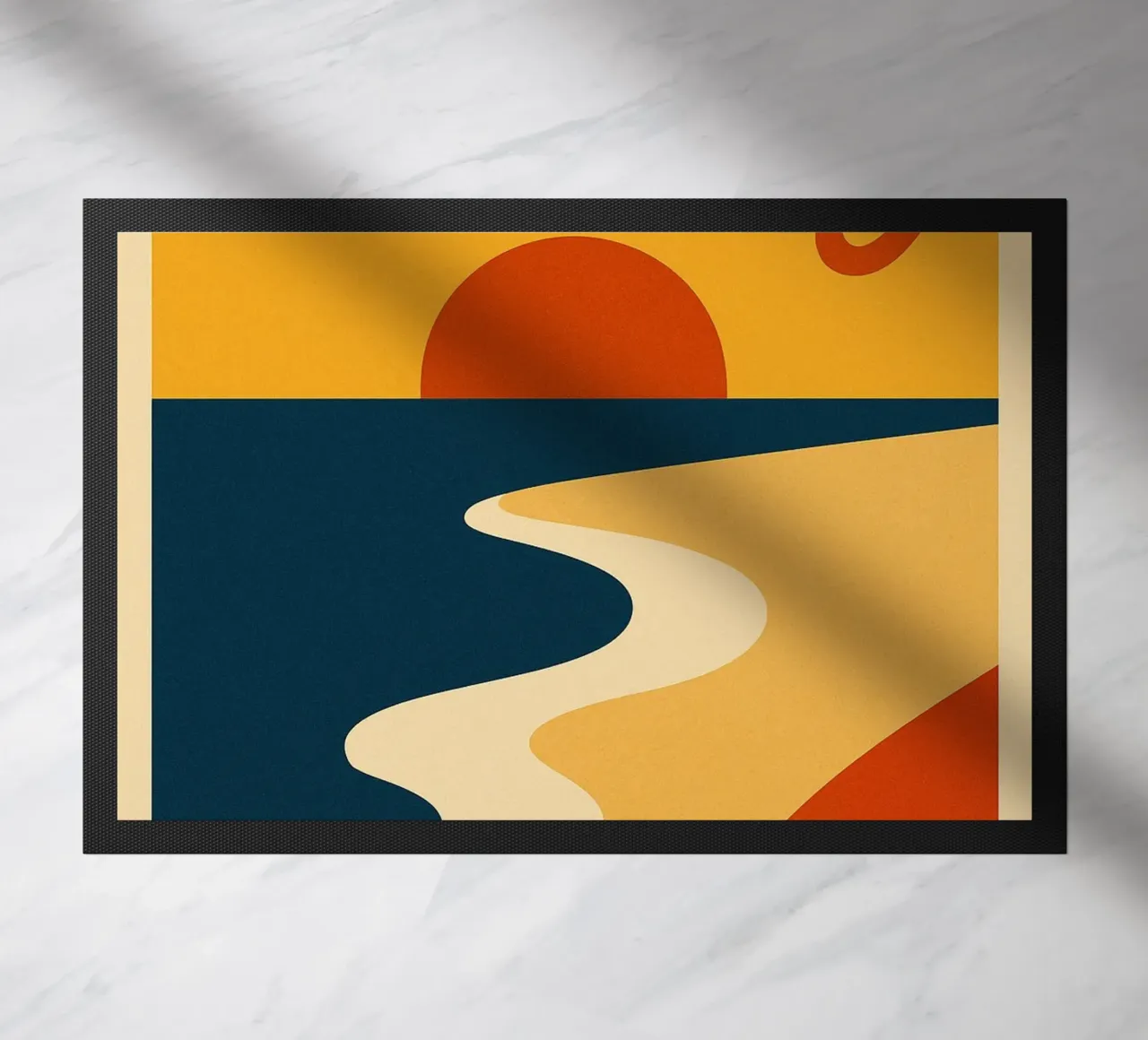 Biarritz. Un tramonto perfettamente curvo. zerbino da JETLAG | affiches voyage