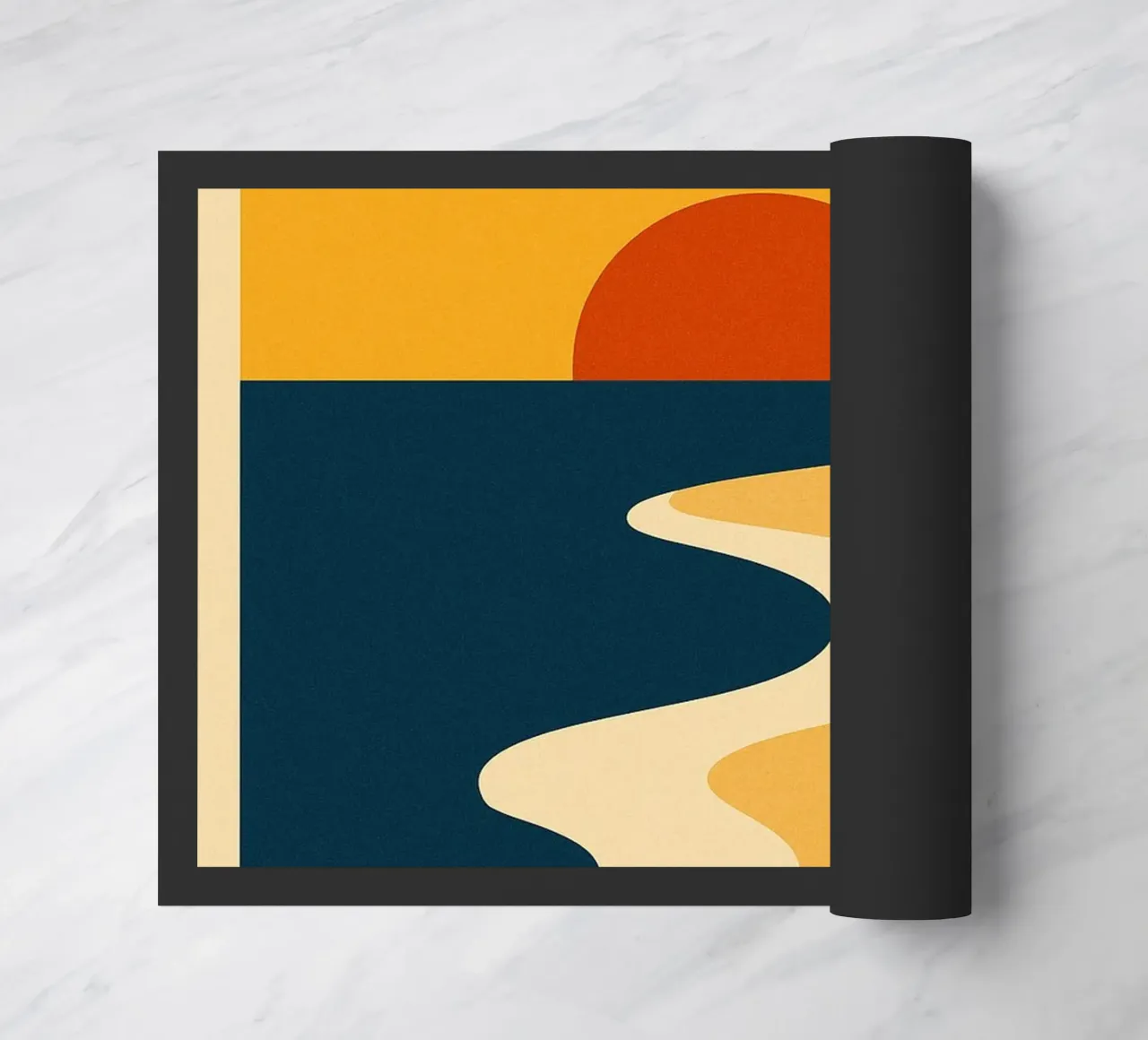 Biarritz. Un tramonto perfettamente curvo. zerbino da JETLAG | affiches voyage