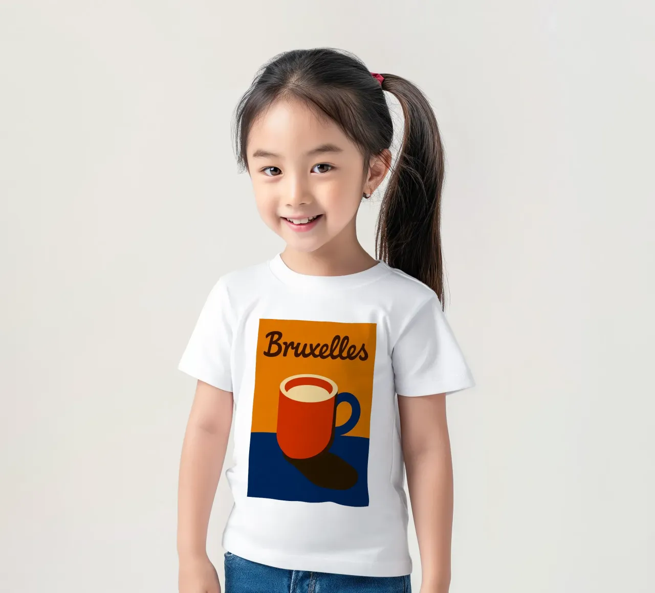 Bruxelles. Caffè caldo e design belga. t-shirt bambini da JETLAG | affiches voyage
