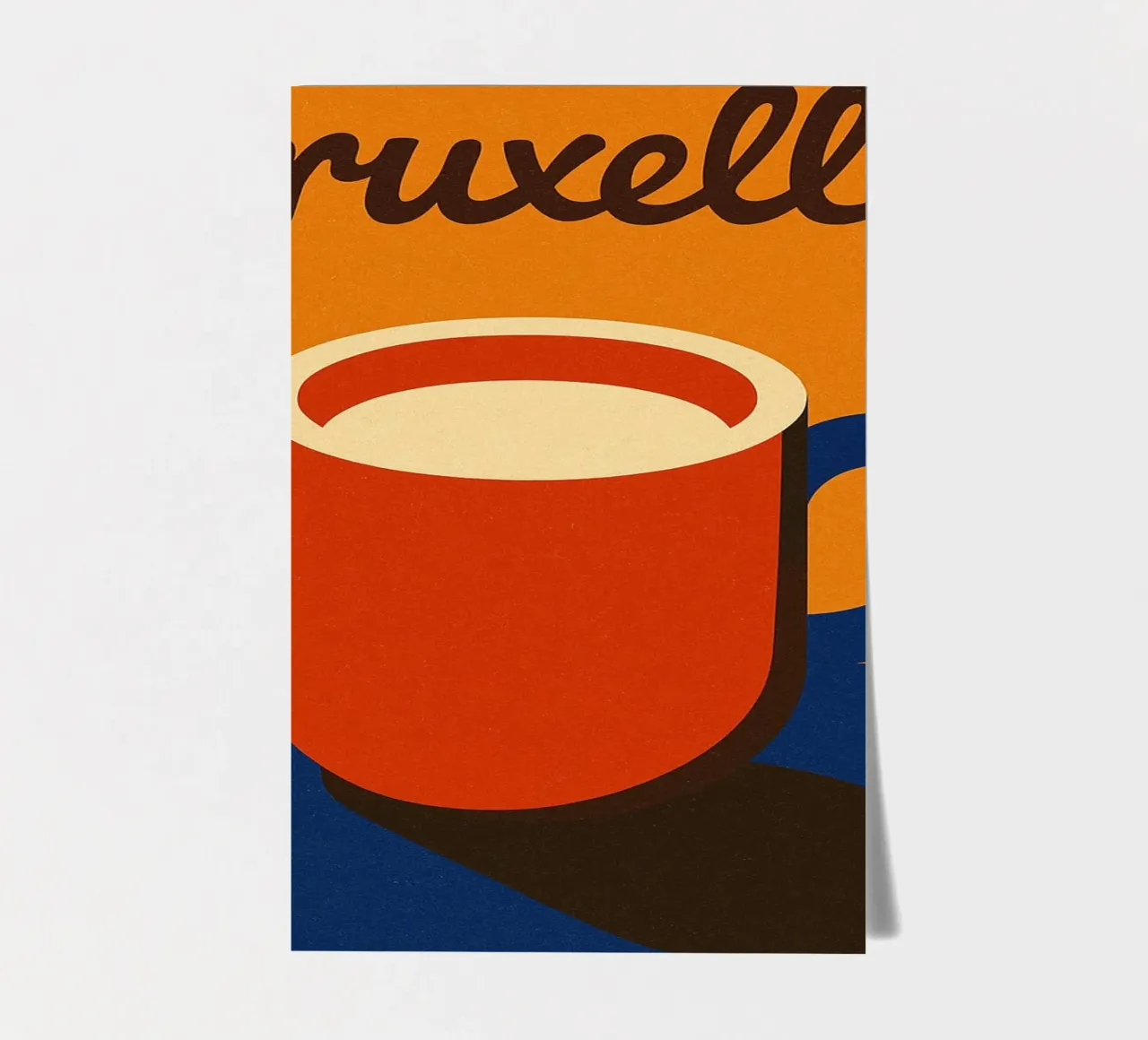 Bruxelles. Caffè caldo e design belga. foglio adesivo da JETLAG | affiches voyage