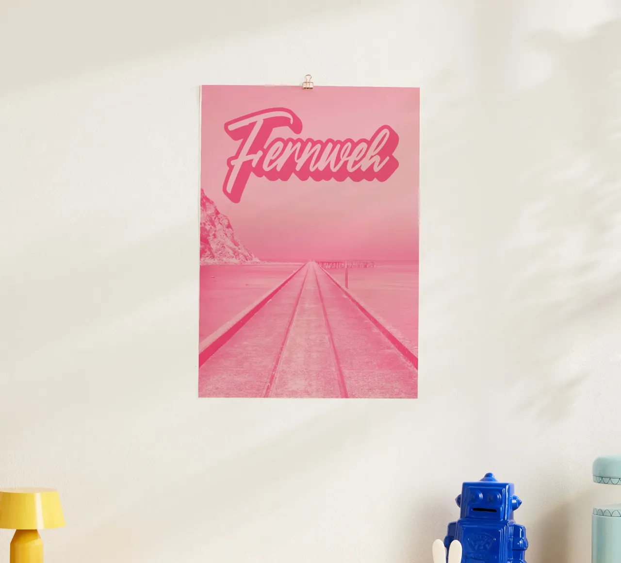 FERNWEH poster con telaio in plastica da Einfach Uebel