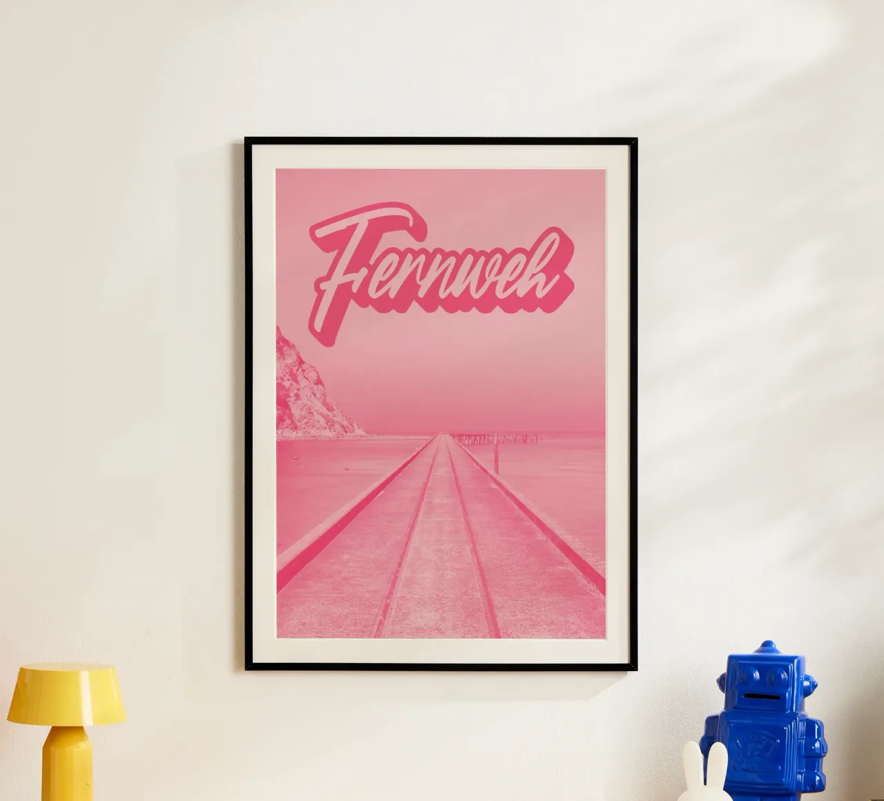 FERNWEH poster con telaio in plastica da Einfach Uebel