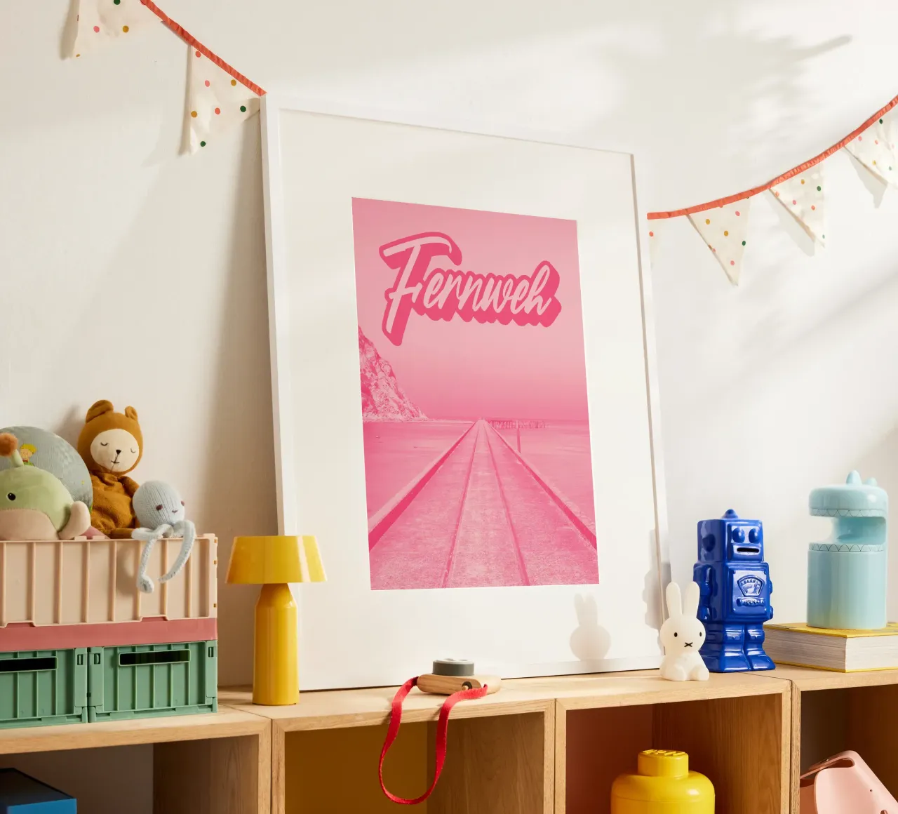 FERNWEH poster con telaio in plastica da Einfach Uebel