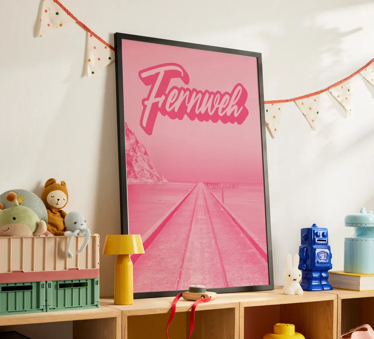 FERNWEH poster con telaio in plastica da Einfach Uebel