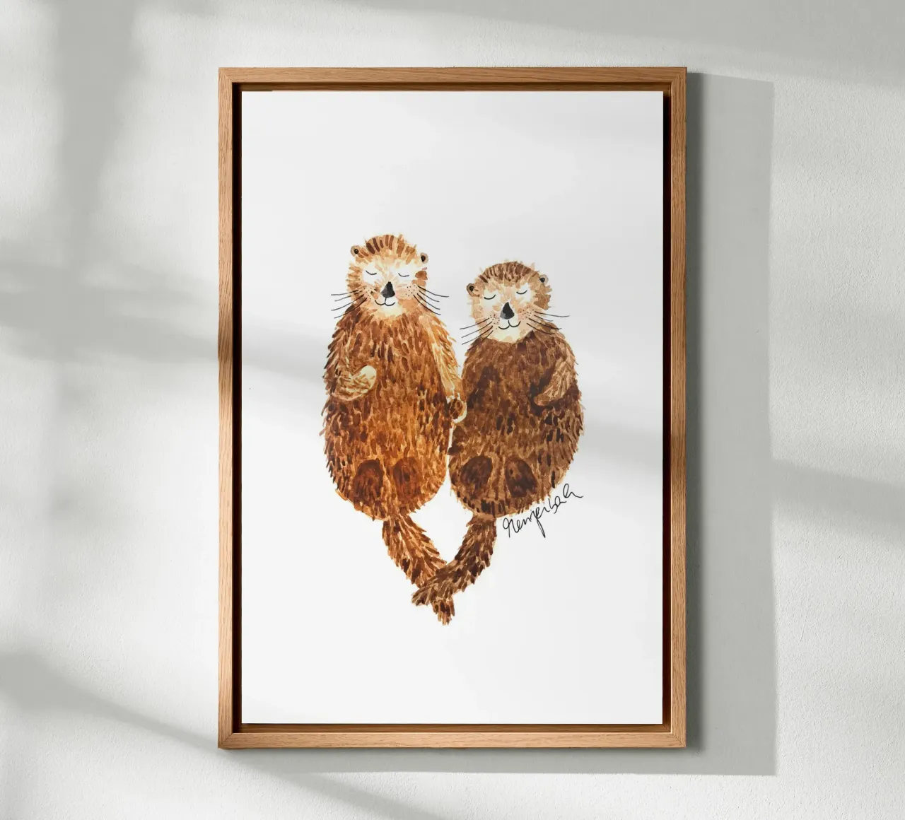 Love You Like No Otter canvas met Baklijst van karenmenzenbach