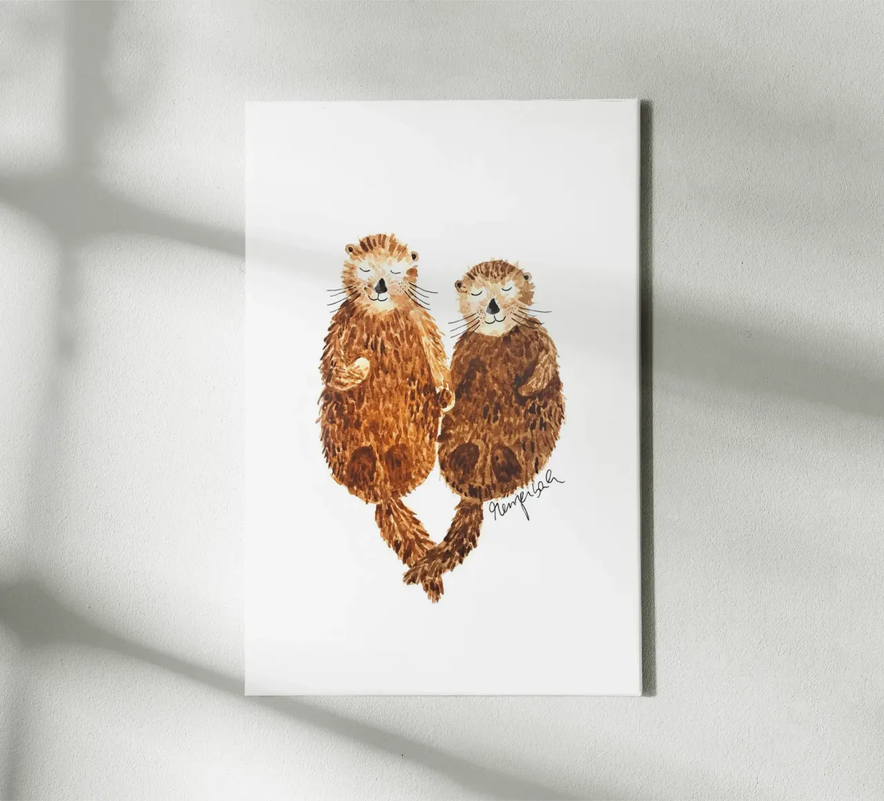 Love You Like No Otter canvas met Baklijst van karenmenzenbach