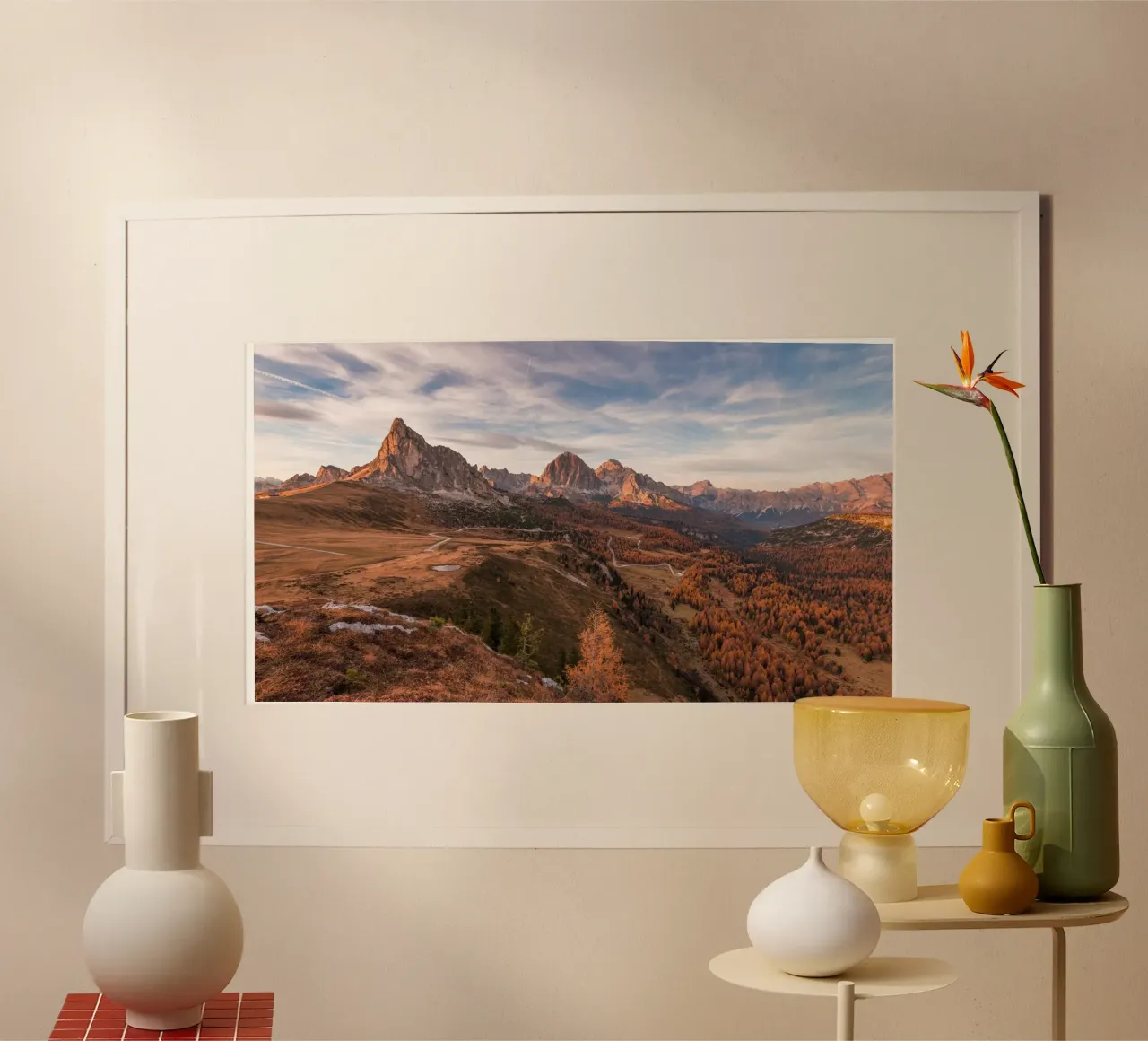 Eternal Dolomites, Italy poster with plastic frame by PhotoVibe Decor