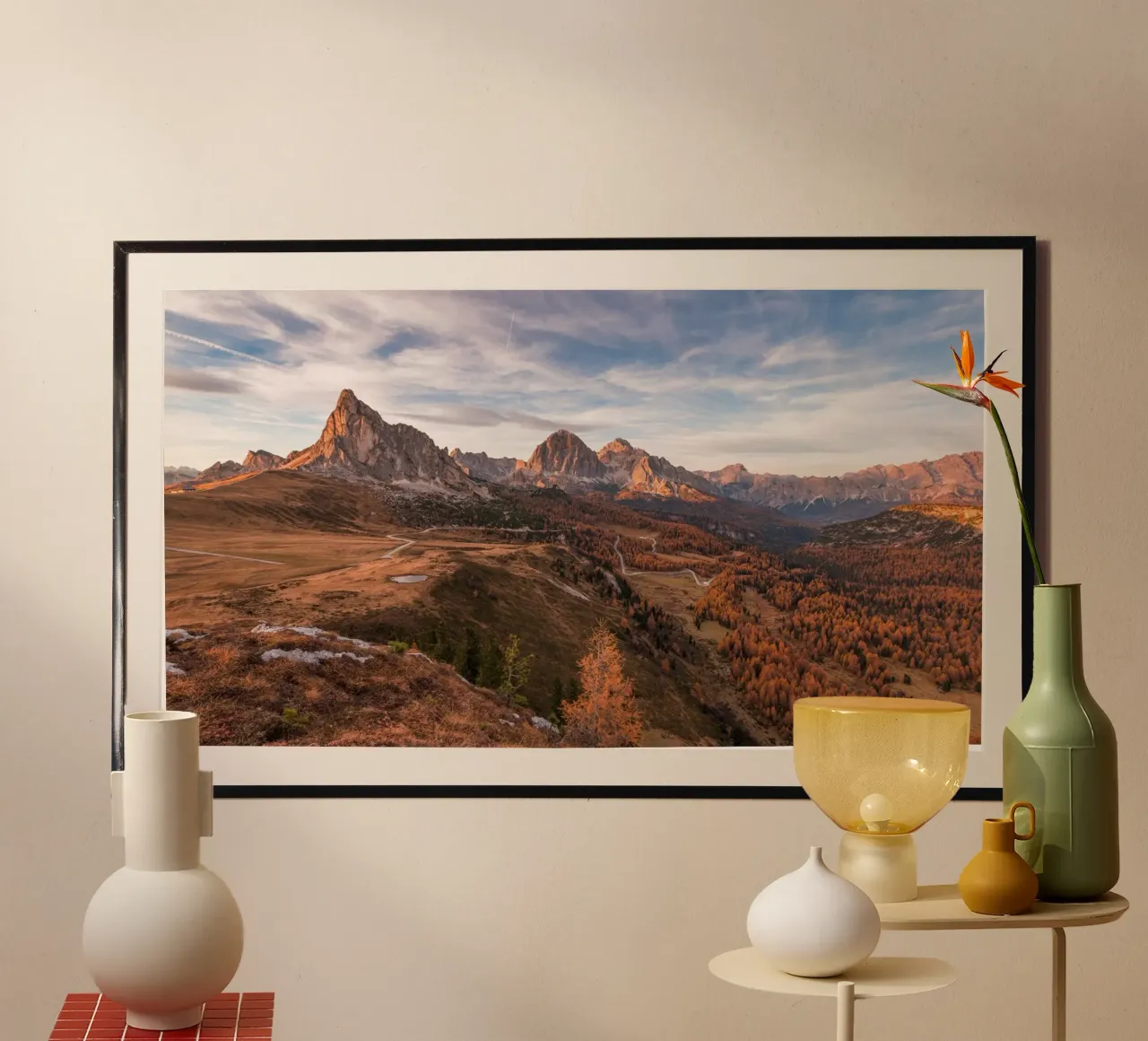 Eternal Dolomites, Italy poster with plastic frame by PhotoVibe Decor