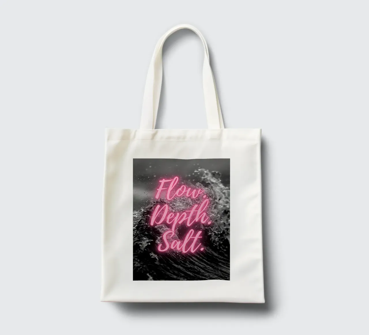 FLOW. DEPTH. SALT. borsa in juta da Einfach Uebel