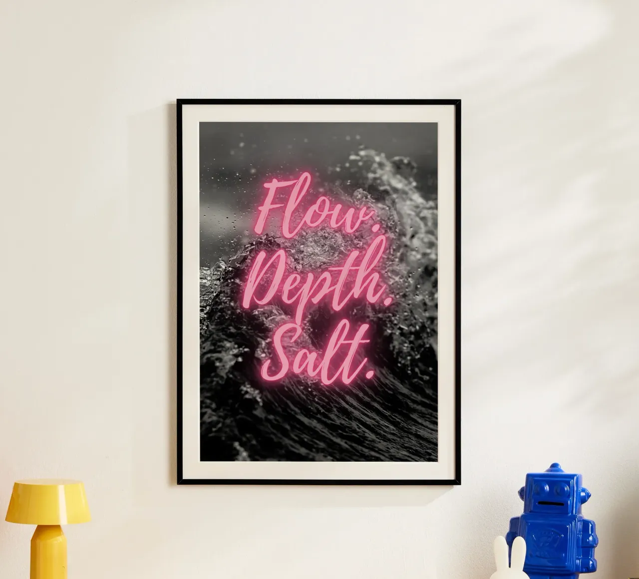 FLOW. DEPTH. SALT. poster con telaio in plastica da Einfach Uebel