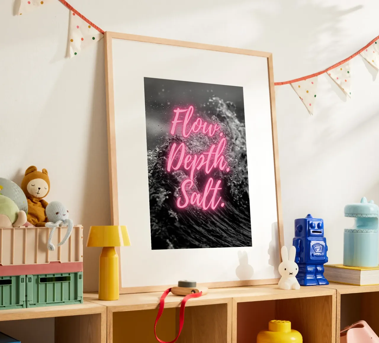 FLOW. DEPTH. SALT. poster con telaio in plastica da Einfach Uebel