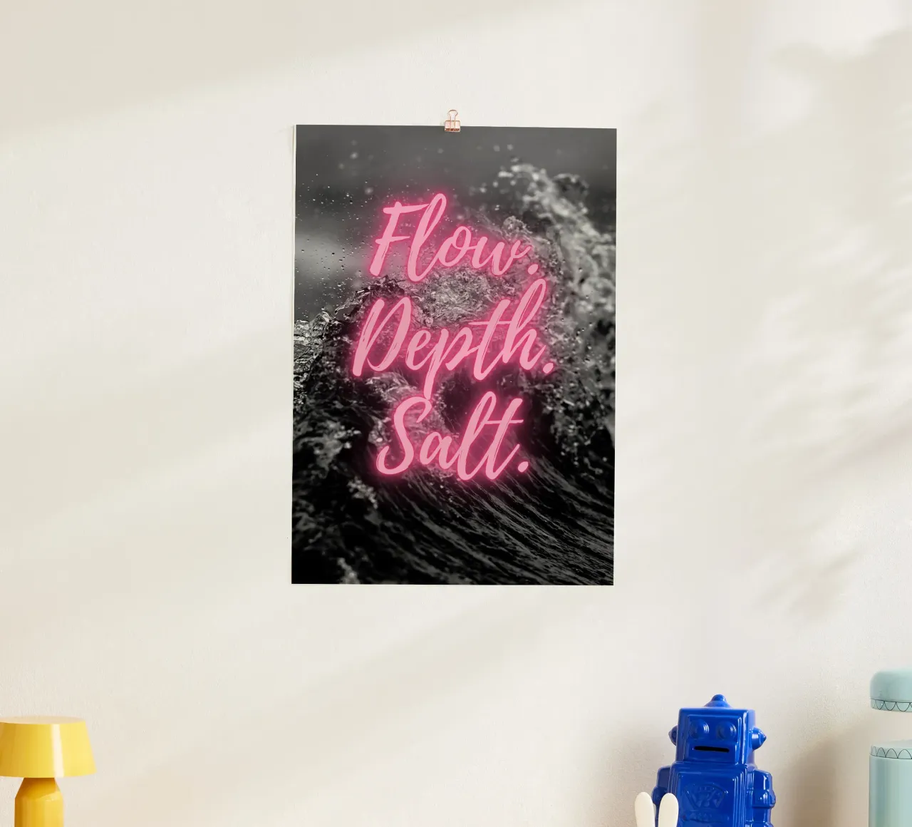 FLOW. DEPTH. SALT. poster con telaio in plastica da Einfach Uebel