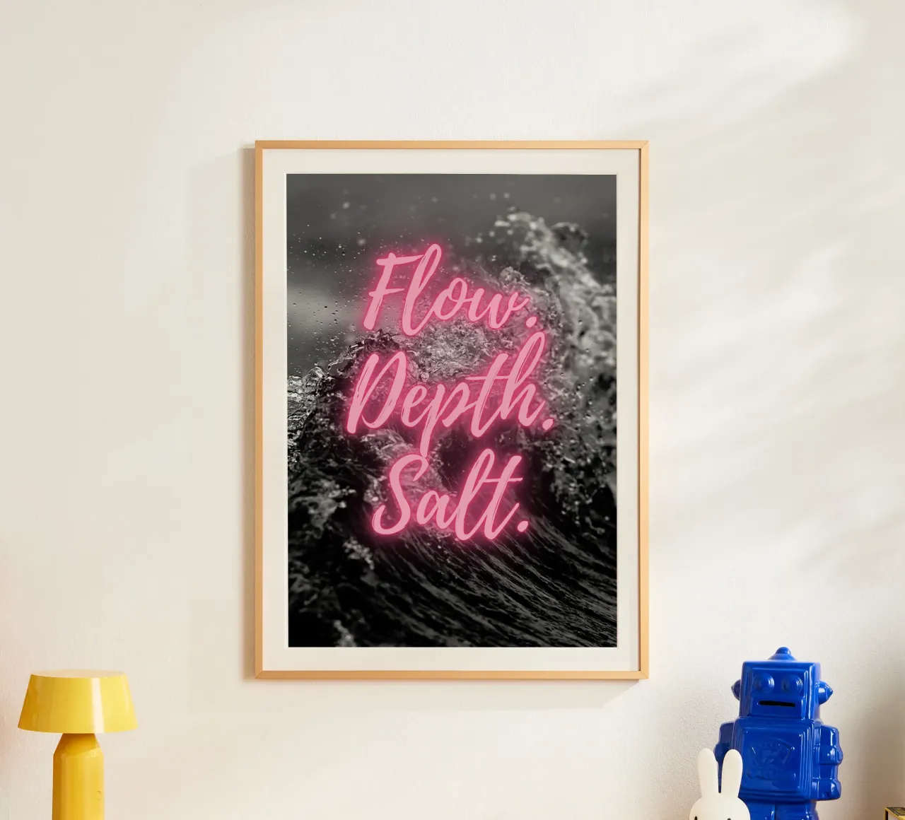 FLOW. DEPTH. SALT. poster con telaio in plastica da Einfach Uebel