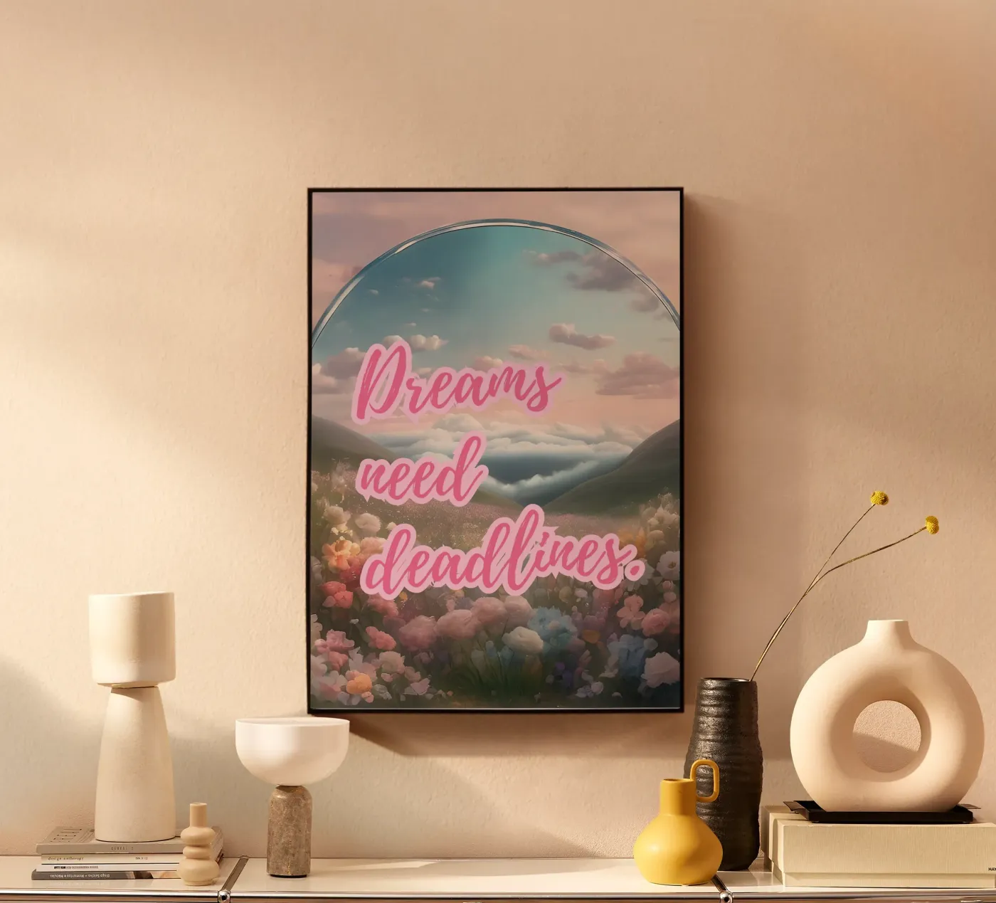 DREAMS NEED DEADLINES plexiglass da SMRT STUDIO