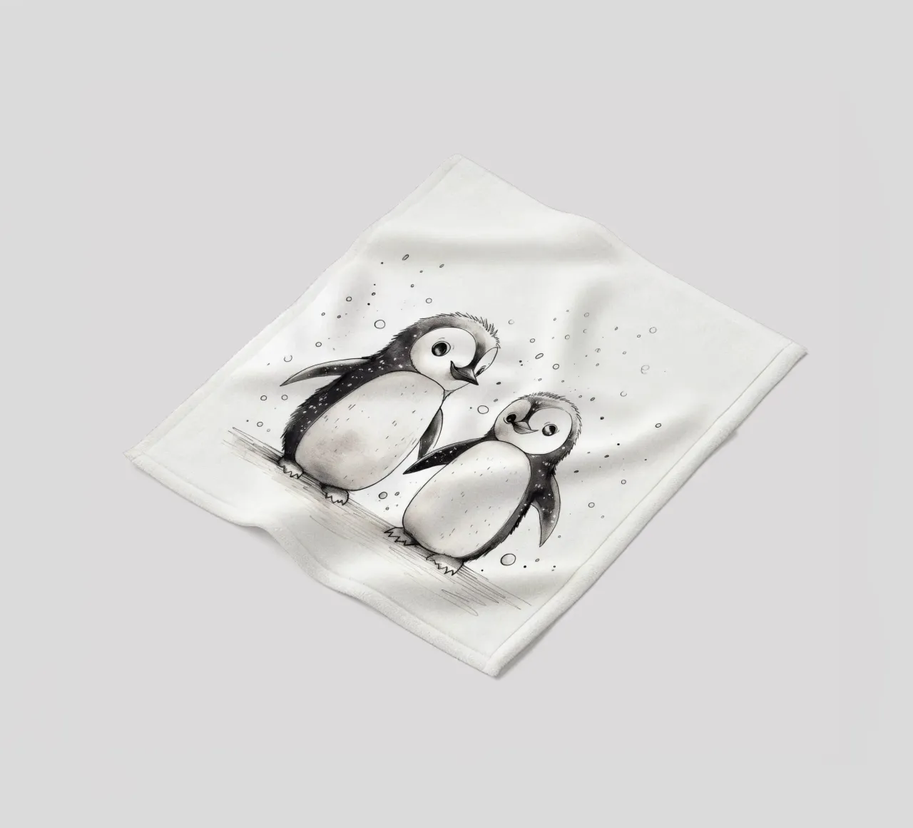 Duo di pinguini retrò coperta in pile da Funny Animals