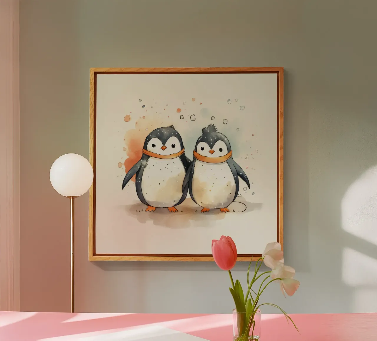 Duo di pinguini retrò plexiglass da Funny Animals