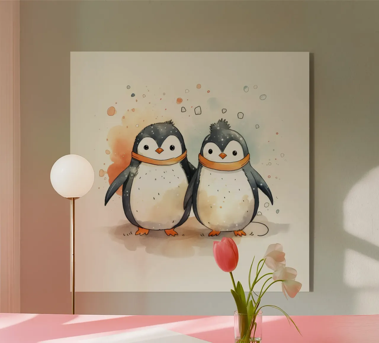 Duo di pinguini retrò plexiglass da Funny Animals
