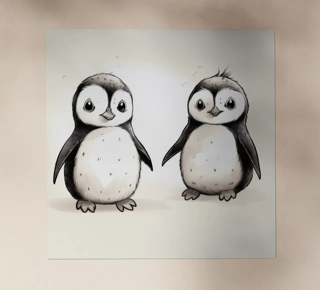 Duo di pinguini retrò pellicola backlit da Funny Animals