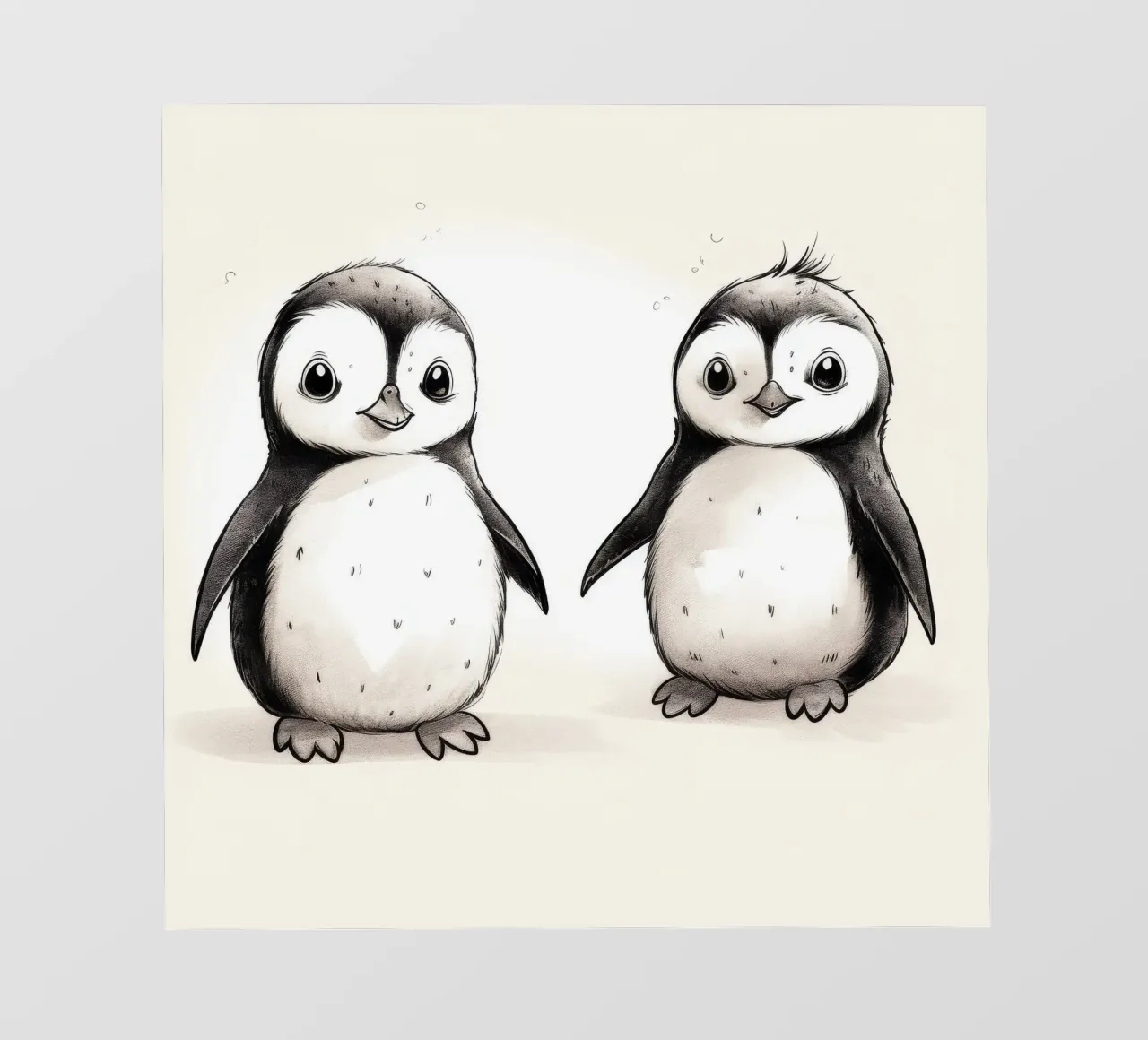 Duo di pinguini retrò pellicola backlit da Funny Animals