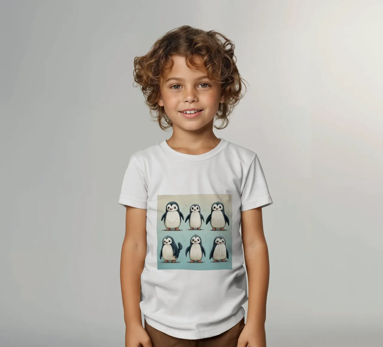 Retro Penguin Gang kids t-shirt by Funny Animals