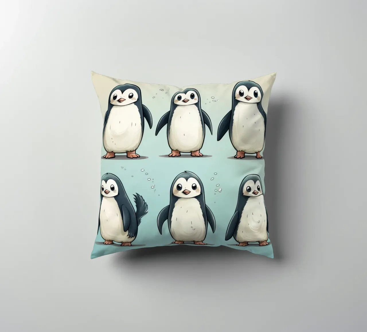 Gang di pinguini retrò cuscino da Funny Animals