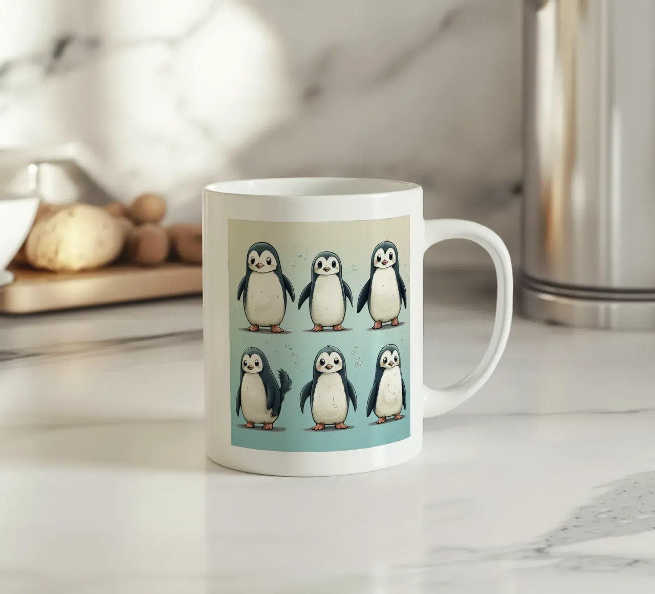 Gang di pinguini retrò tazza in ceramica da Funny Animals