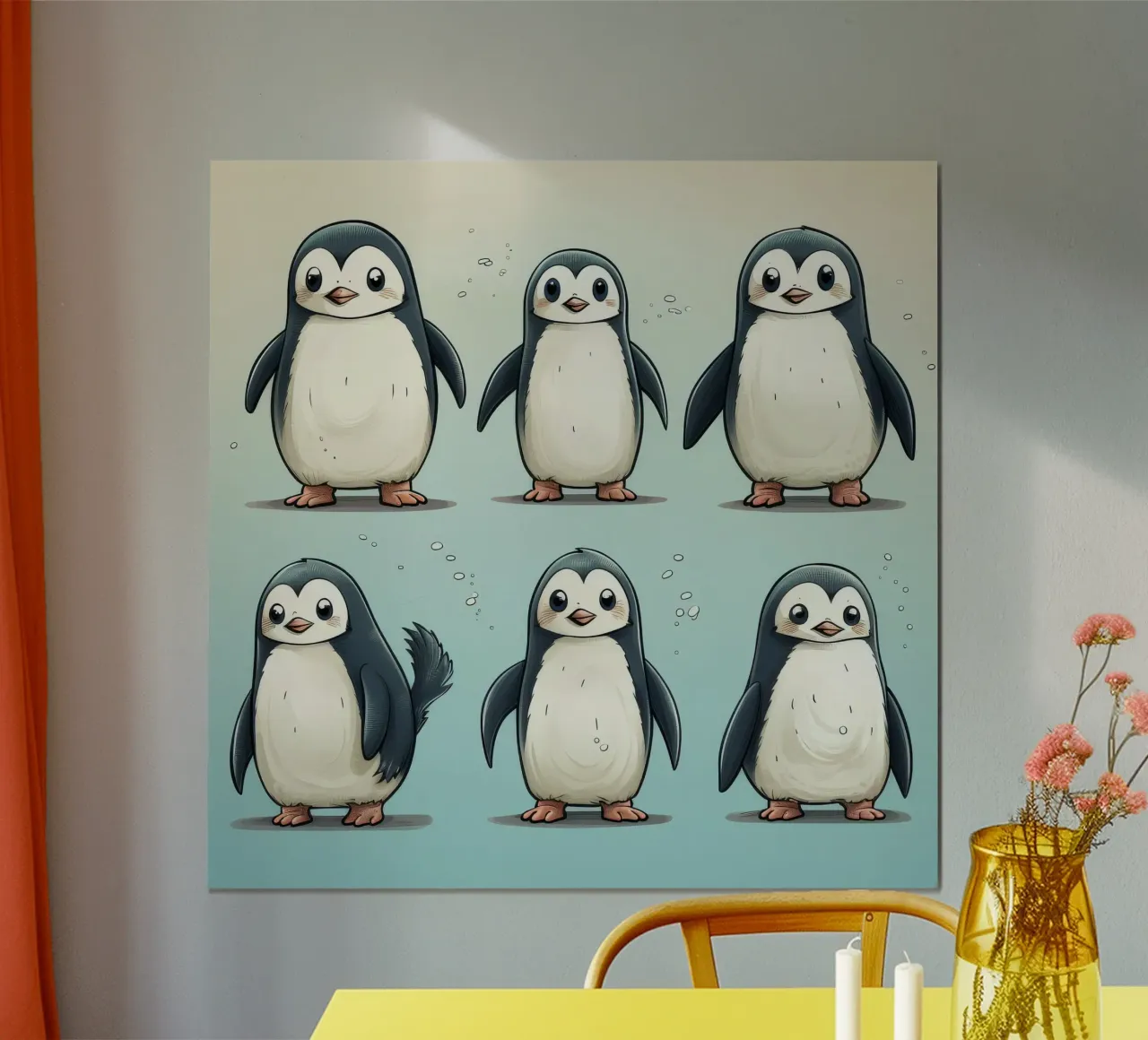 Gang di pinguini retrò poster da Funny Animals