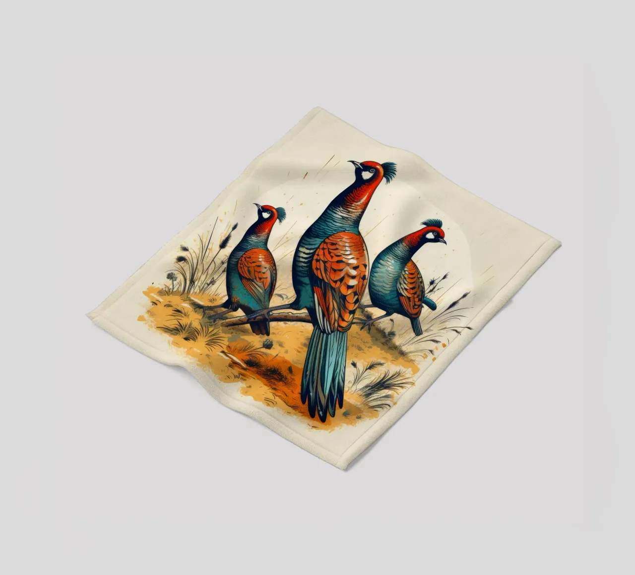 Gang di fagiani retrò coperta in pile da Funny Animals
