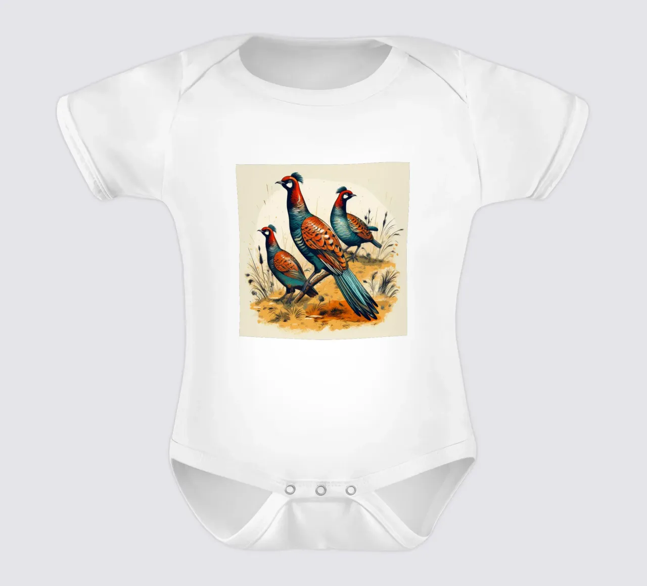 Gang di fagiani retrò body neonato maniche corte da Funny Animals
