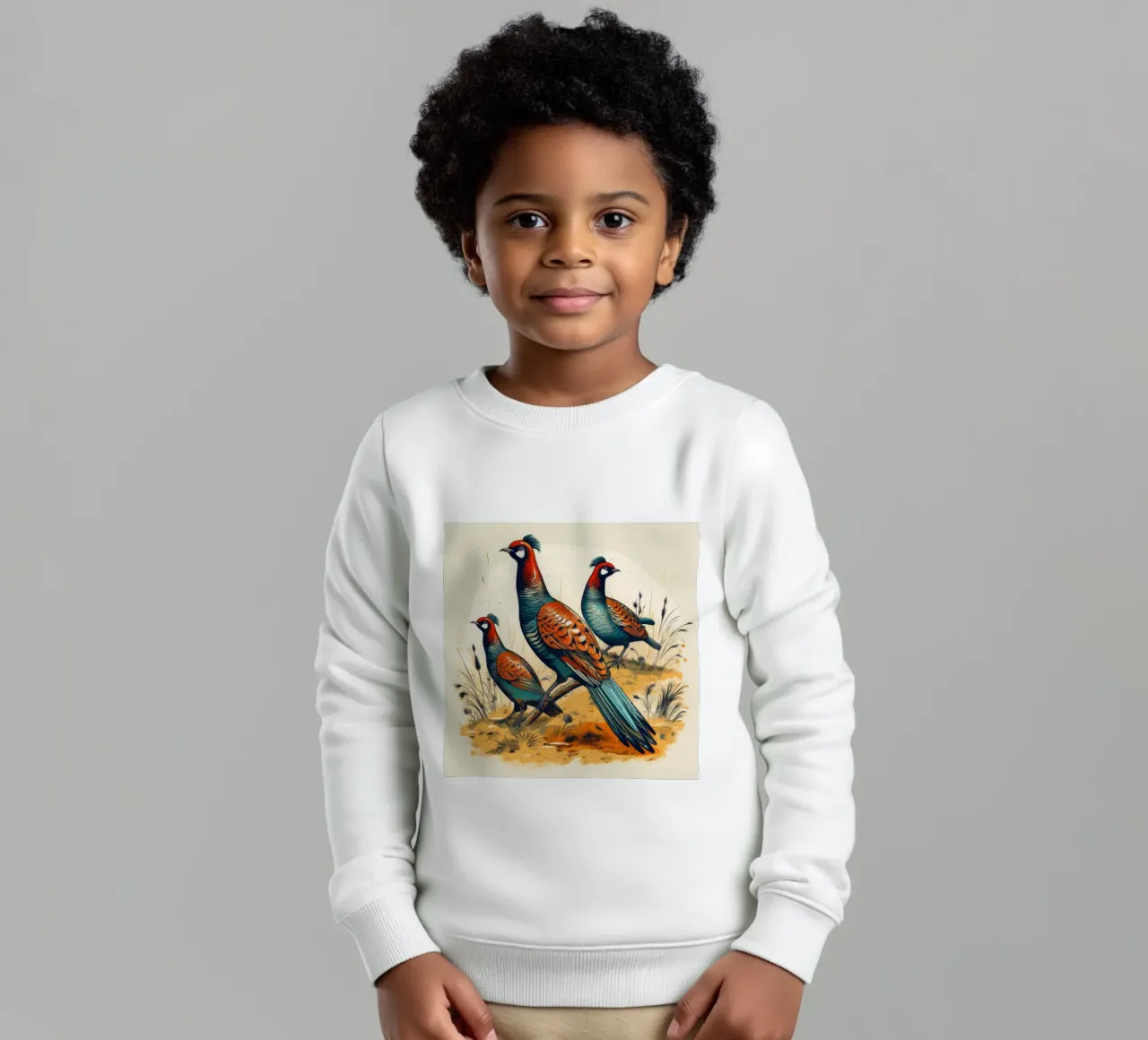 Gang di fagiani retrò felpa bambino da Funny Animals