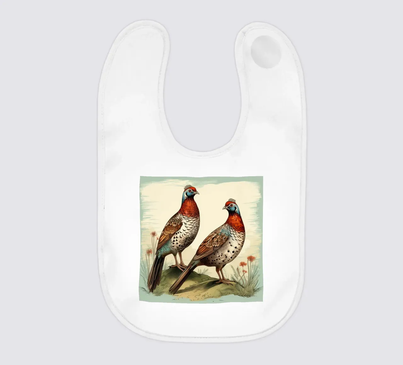 Duo di fagiani retrò bavaglino da Funny Animals