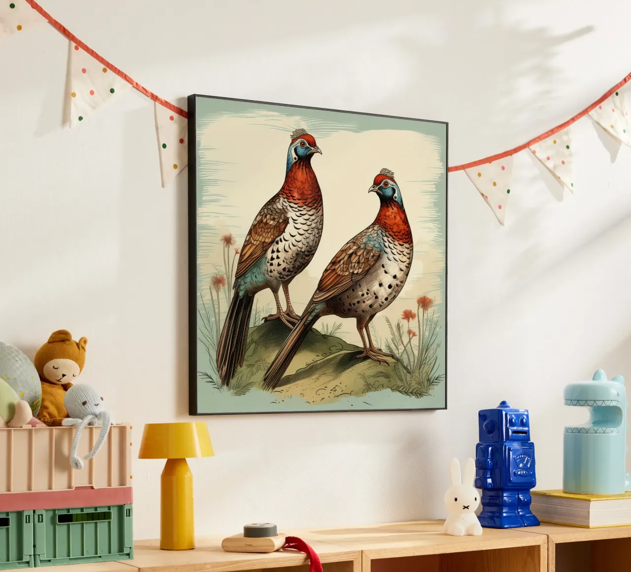 Duo di fagiani retrò pannello forex da Funny Animals