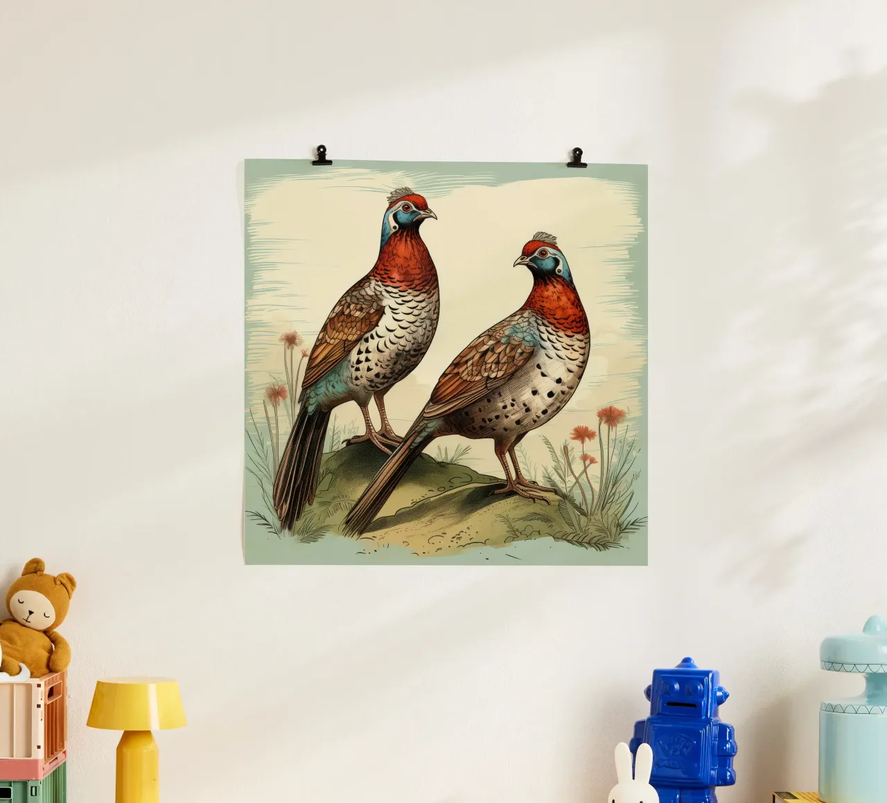 Duo di fagiani retrò carta hahnemühle da Funny Animals