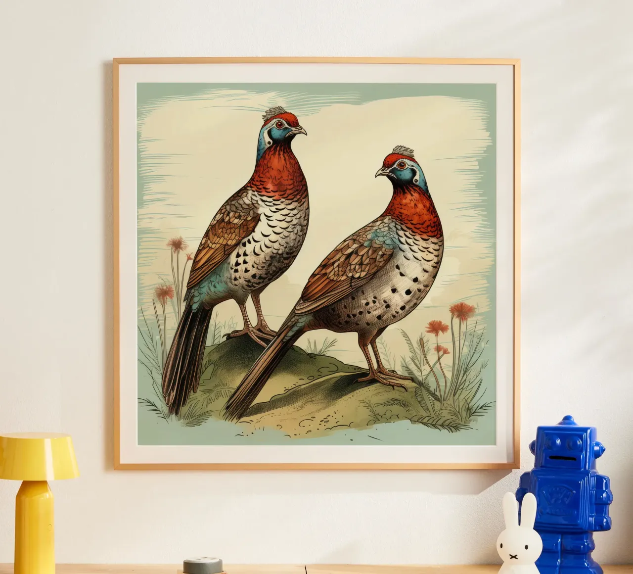 Duo di fagiani retrò carta hahnemühle da Funny Animals