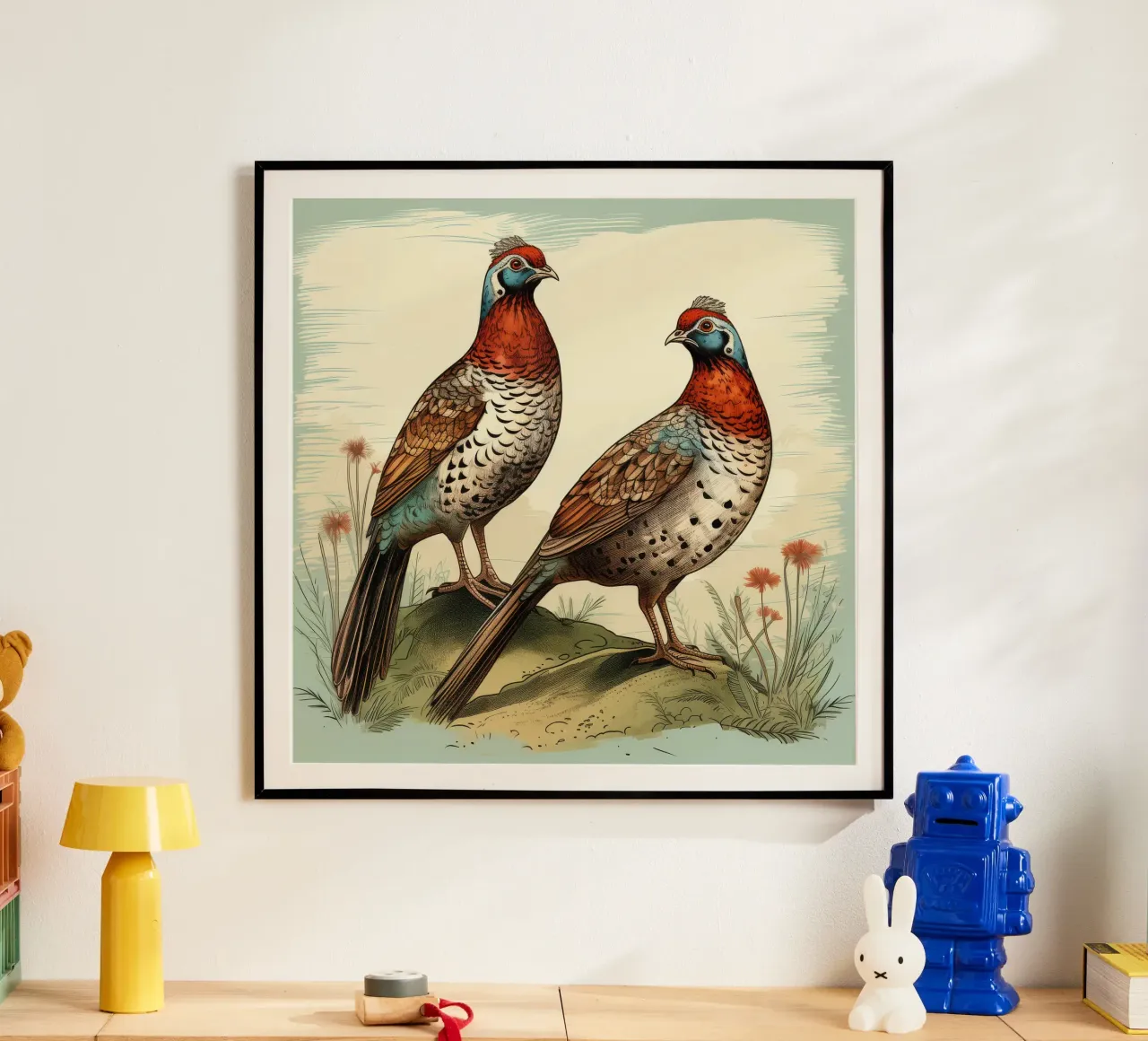 Duo di fagiani retrò carta hahnemühle da Funny Animals