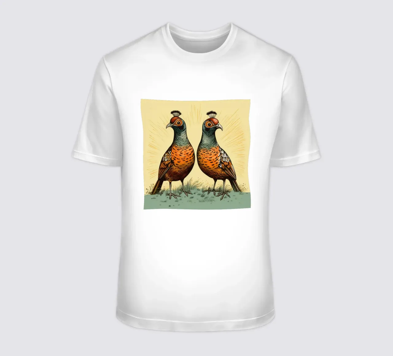 Retro-Fasan Duo T-Shirt von Funny Animals