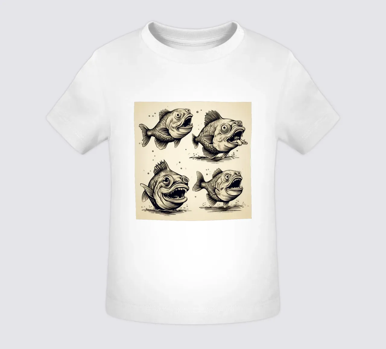 Retro Piranha Gang maglietta neonato da Funny Animals