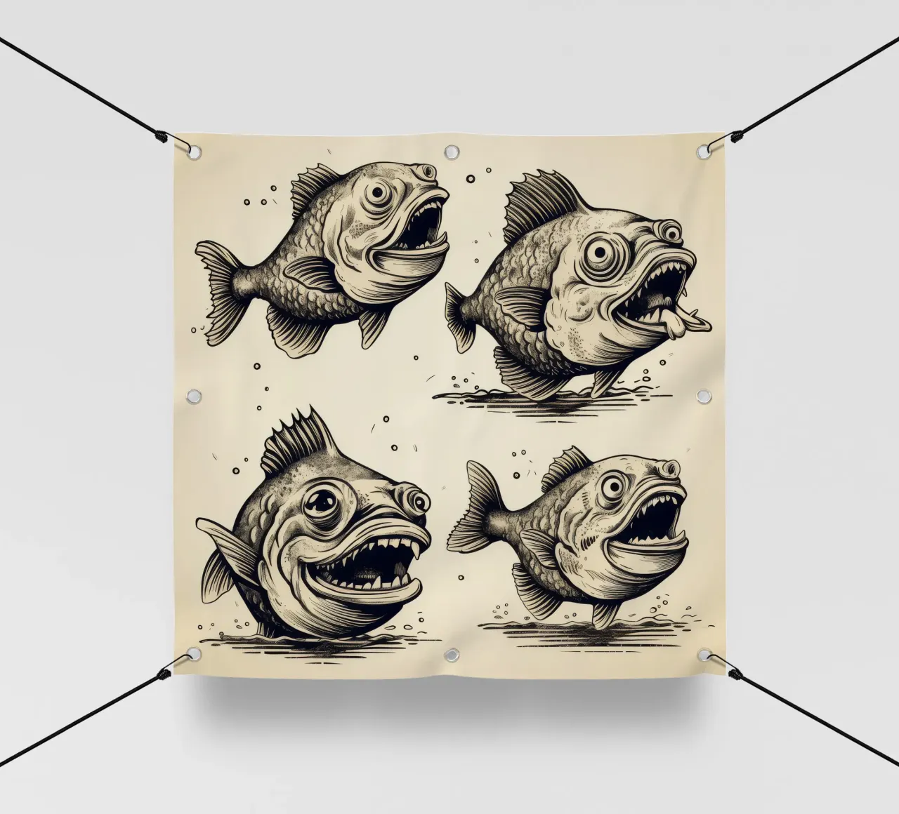 Retro Piranha Gang telo in pvc da Funny Animals