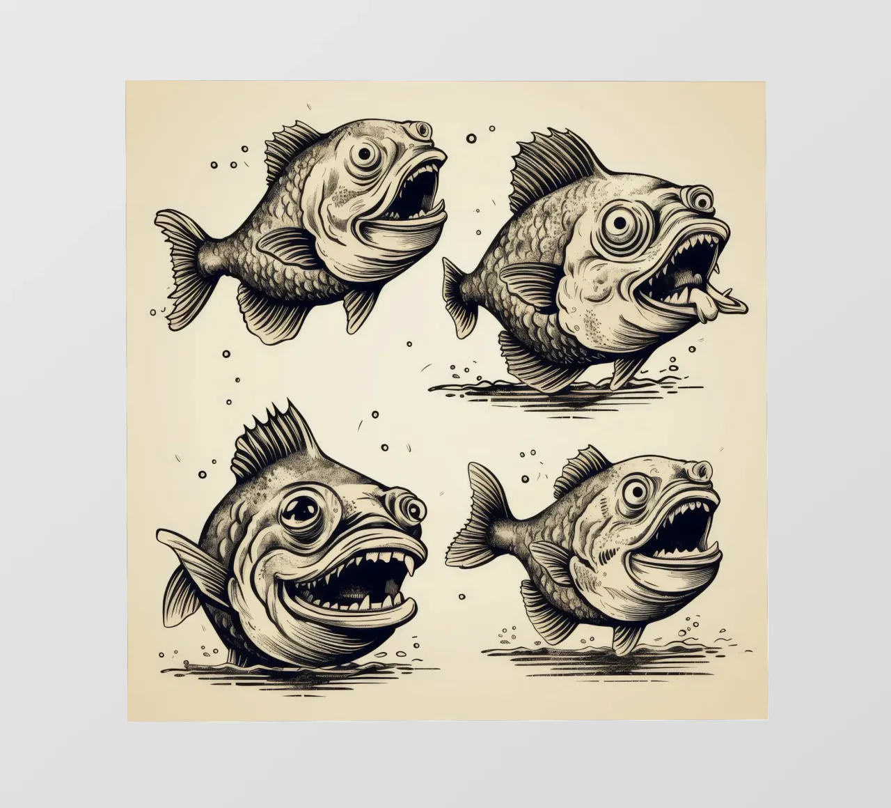 Retro Piranha Gang telo in pvc da Funny Animals