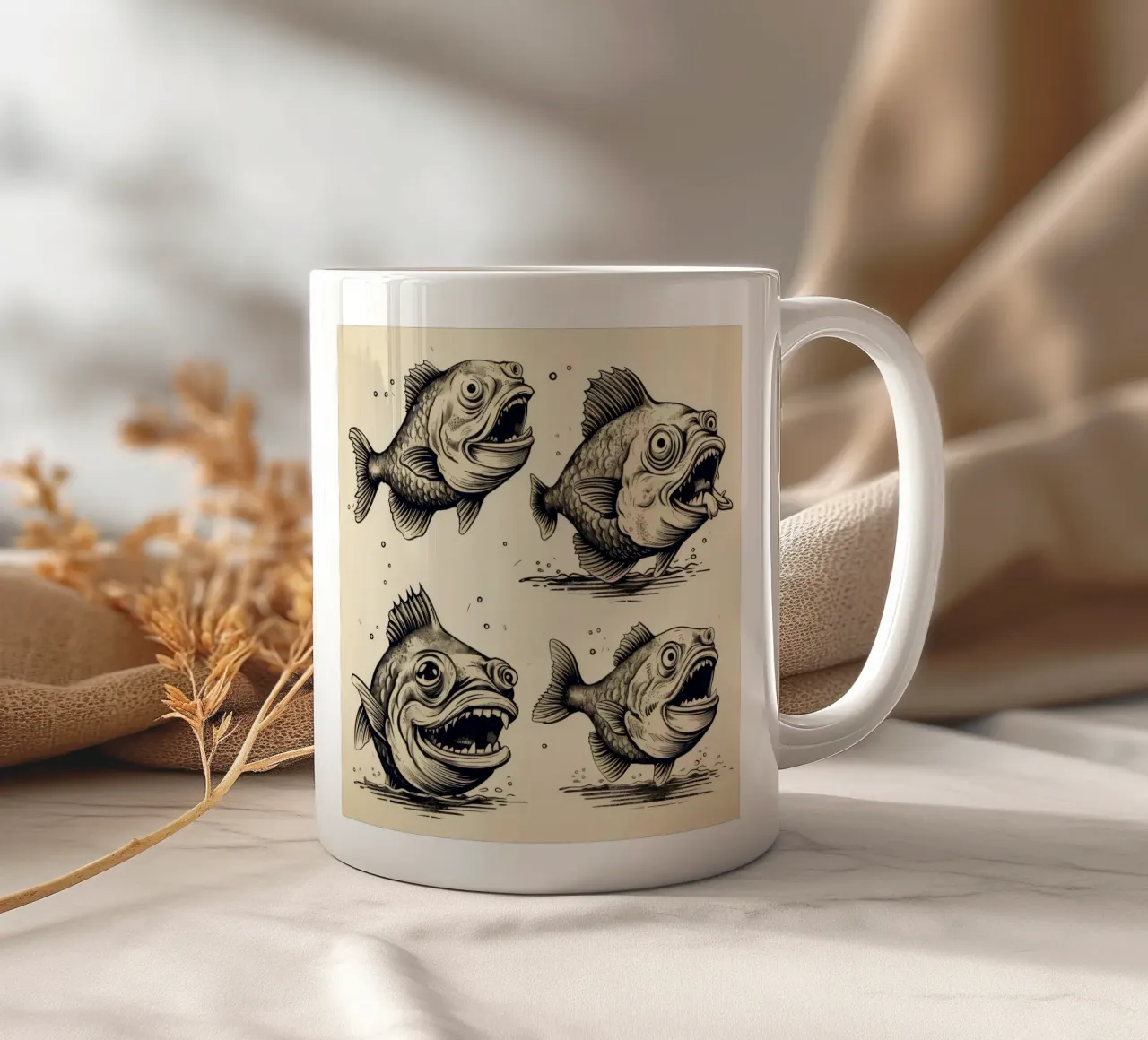 Retro Piranha Gang tazza in ceramica da Funny Animals