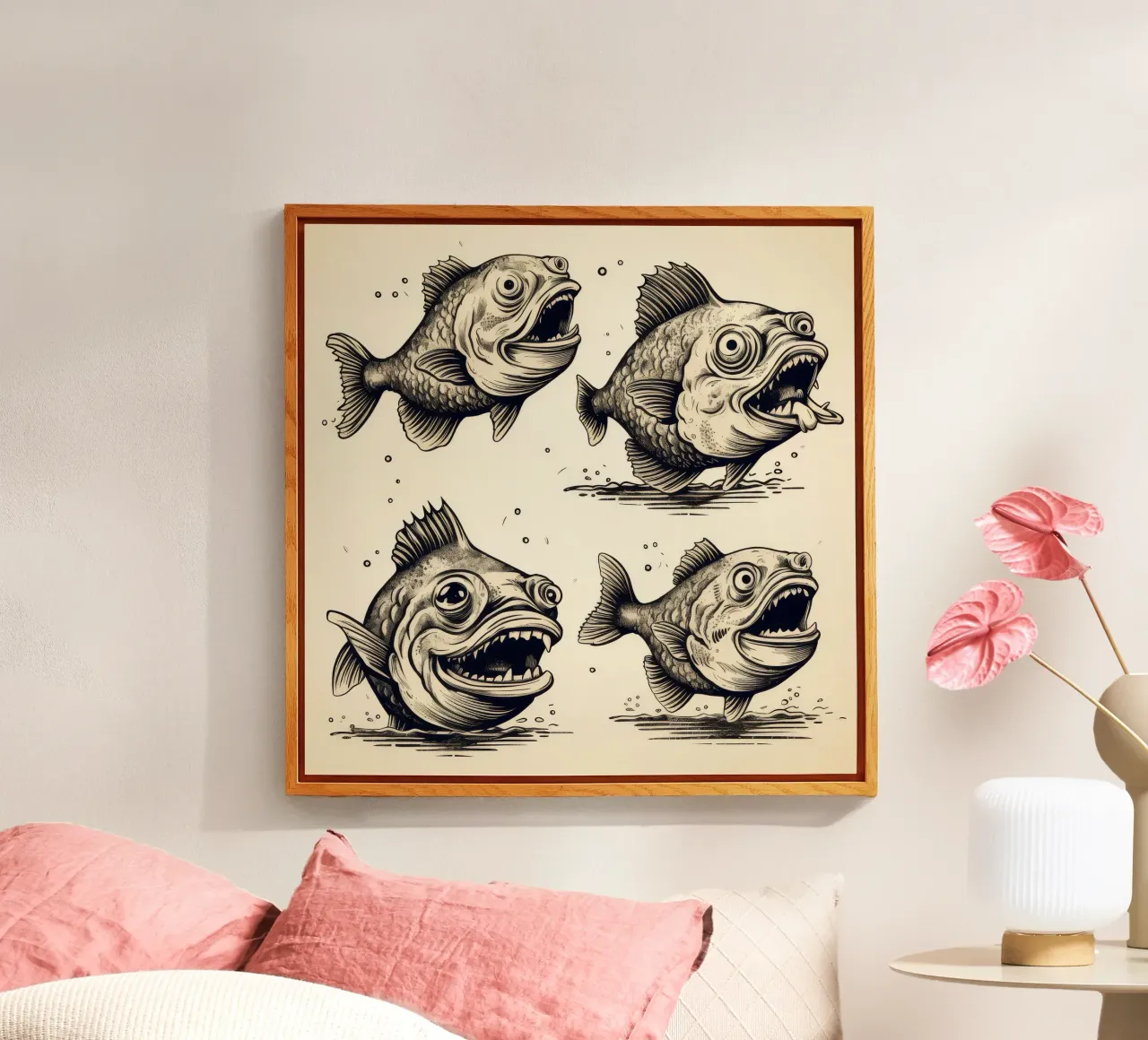 Retro Piranha Gang plexiglass da Funny Animals