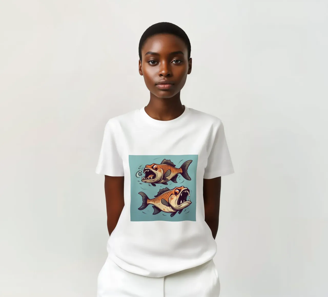 Duo Piranha retrò t-shirt da Funny Animals