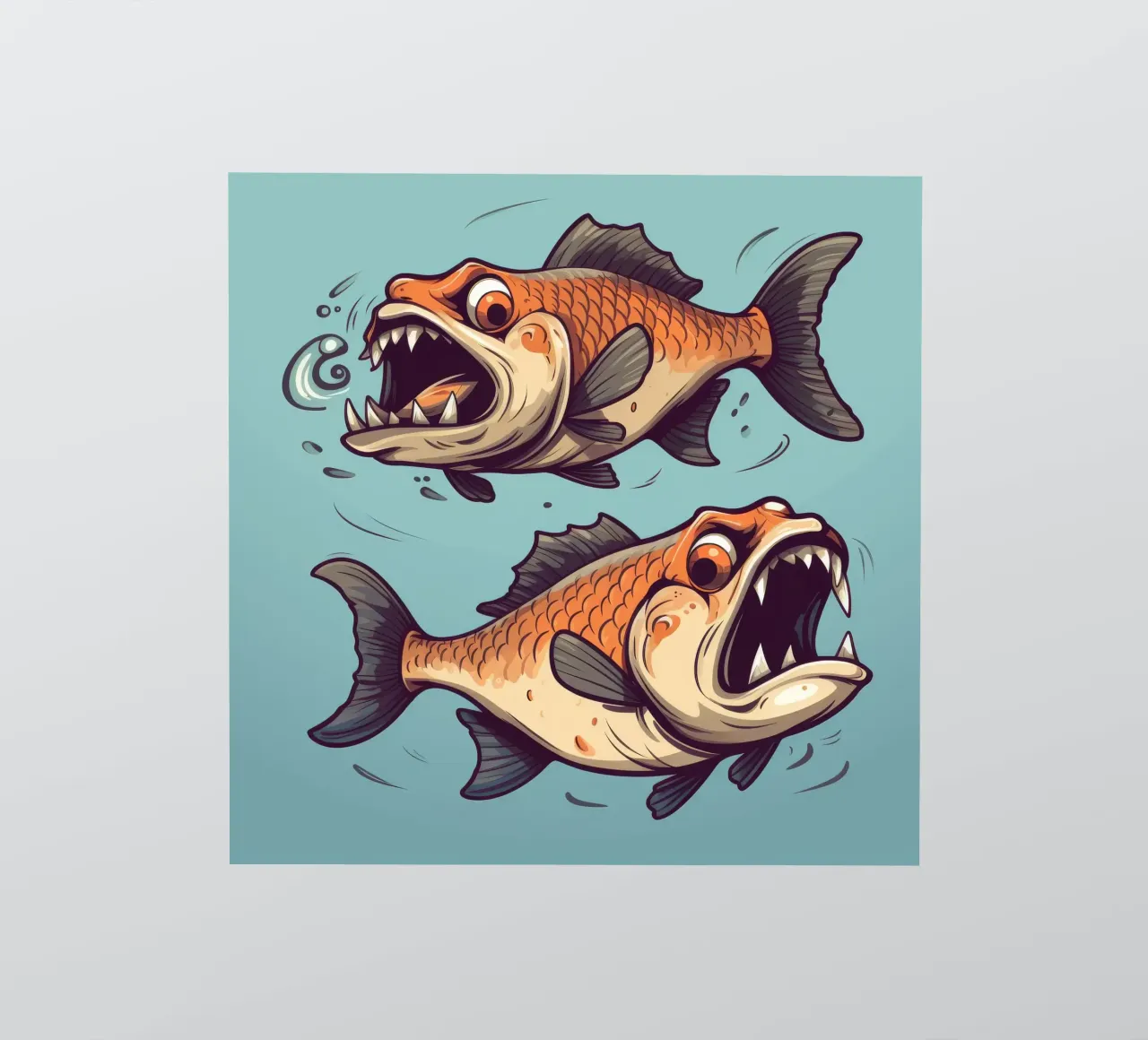 Retro Piranha Duo sticker by Funny Animals