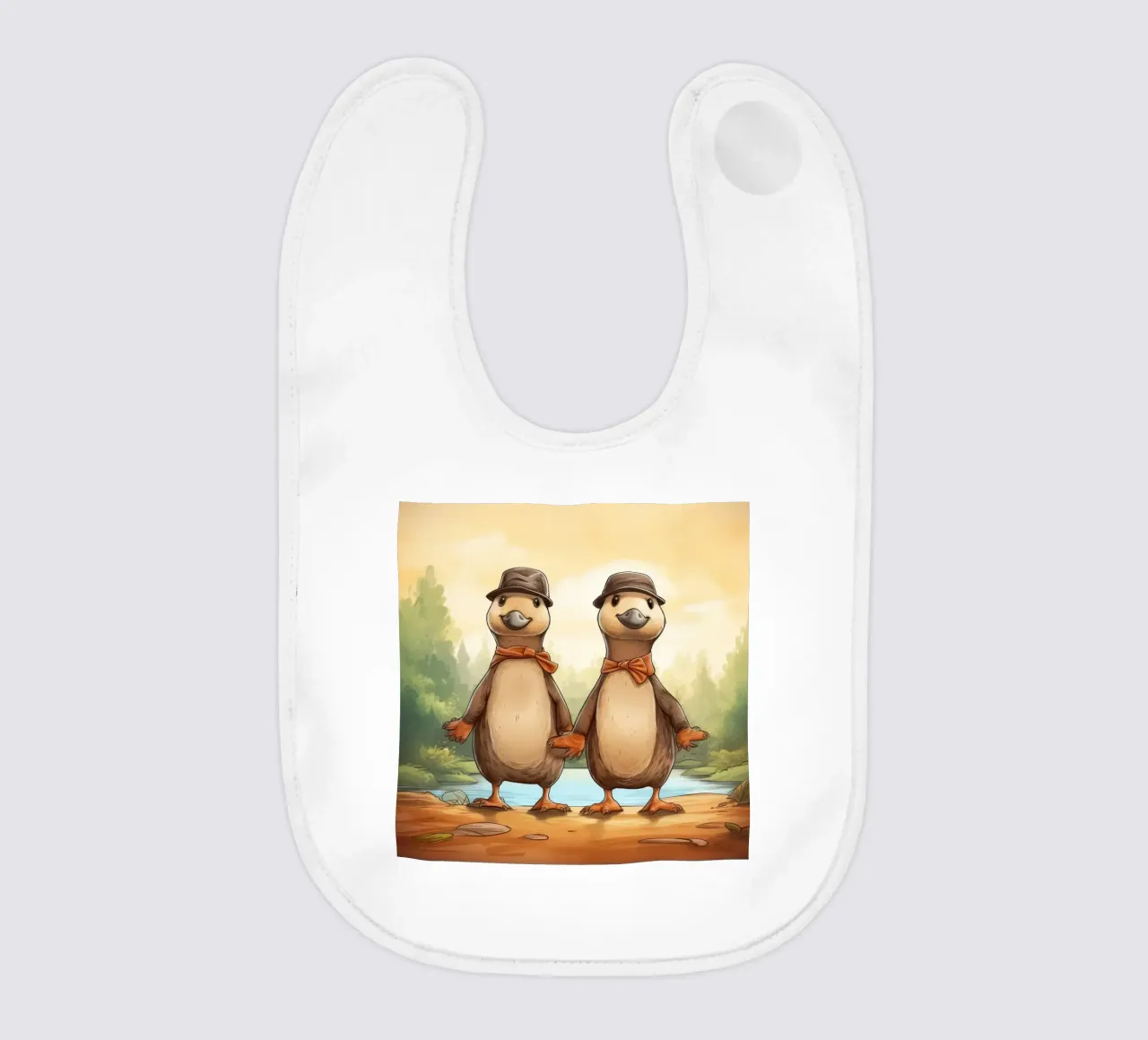 Duo di ornitorinchi retrò bavaglino da Funny Animals