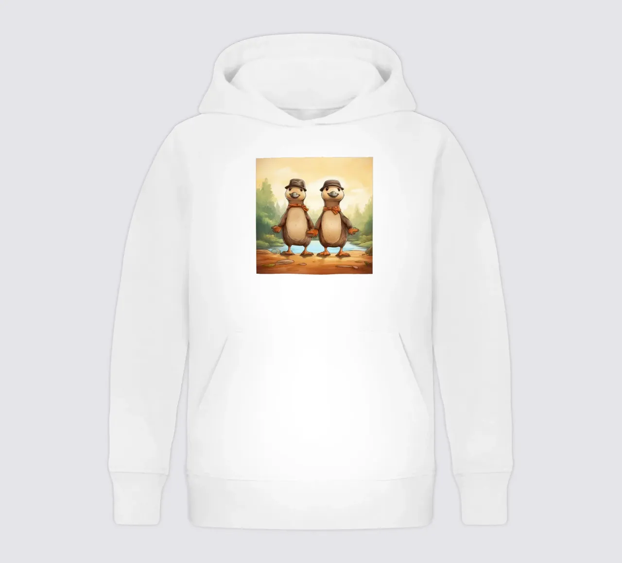 Retro vogelbekdier Duo kinder hoodie van Funny Animals